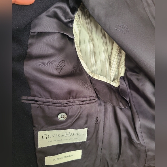 Gieves & Hawkes No.1 Savile Row London blue cashmere blazer jacket sports coat - Picture 11 of 14